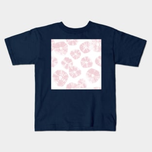 Shibori Kumo tie dye soft pink dots over white Kids T-Shirt